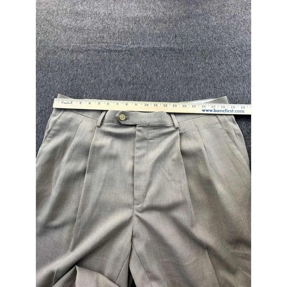 Ralph‎ Lauren Pants Mens 38Wx32L Dark Beige Khakis Pleated Front Cuffed Pockets